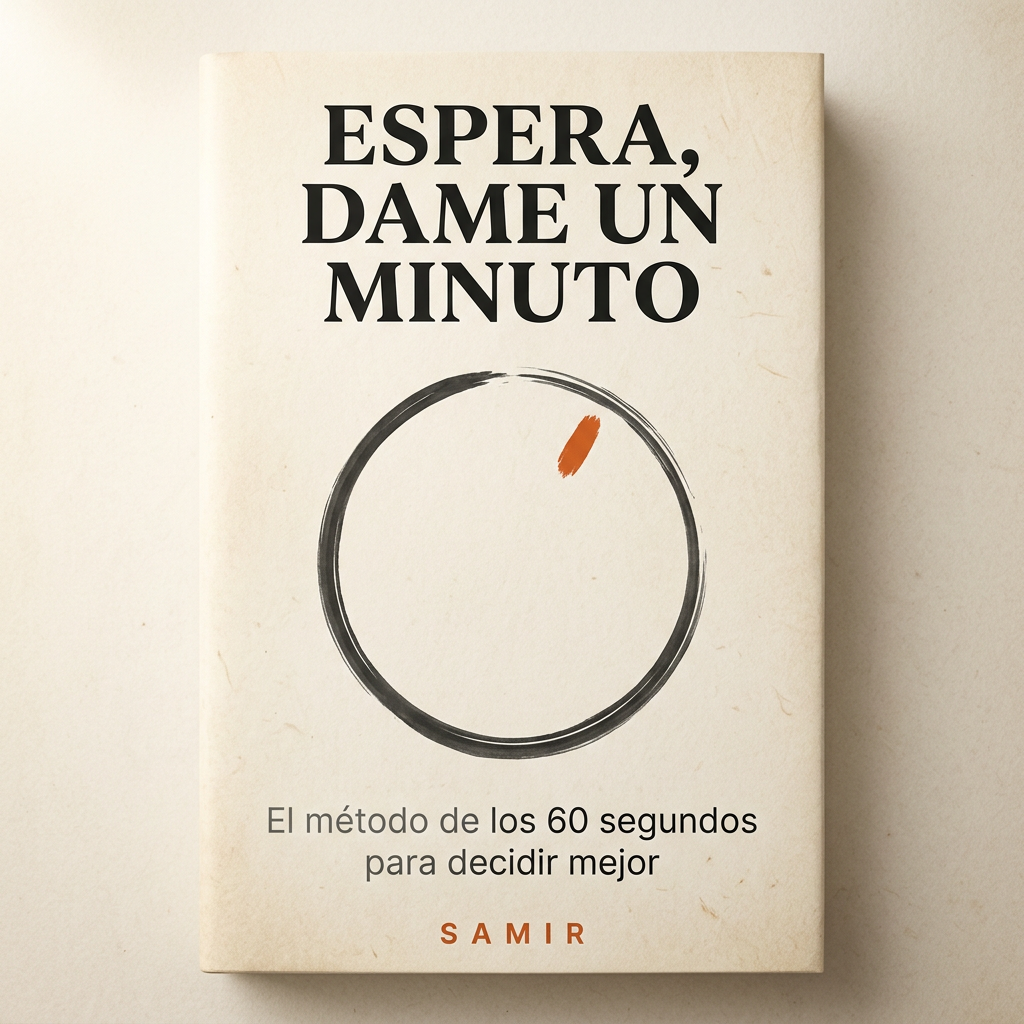 Libro digital Espera, dame un minuto, de Samir, mockup de portada premium